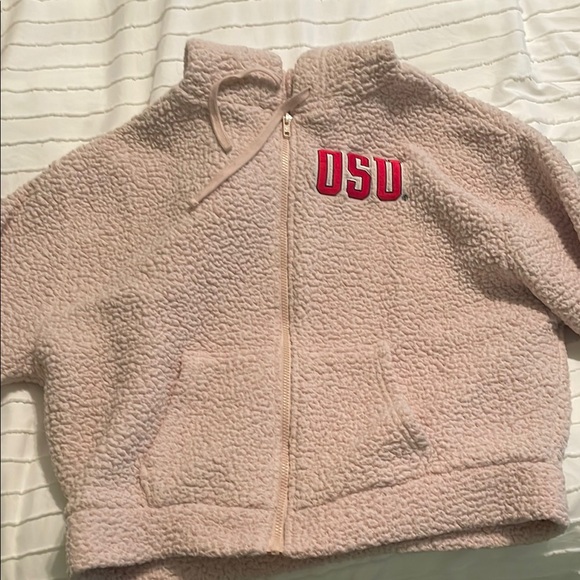 PINK Ohio State University OSU Sherpa Zip-Up Jacket - Picture 1 of 2